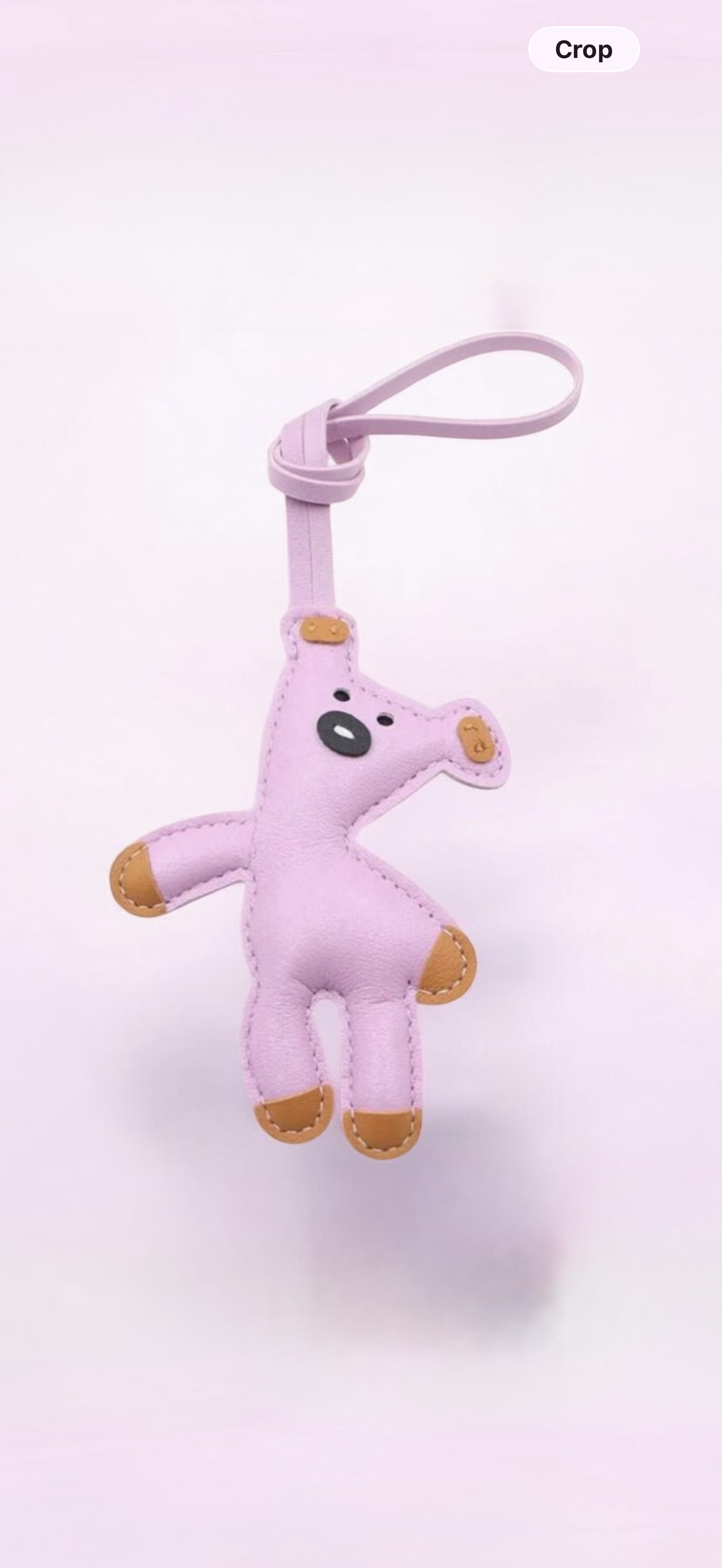 دلاية شنطة دب جلد وردي | Pink Leather Bear Bag Charm
